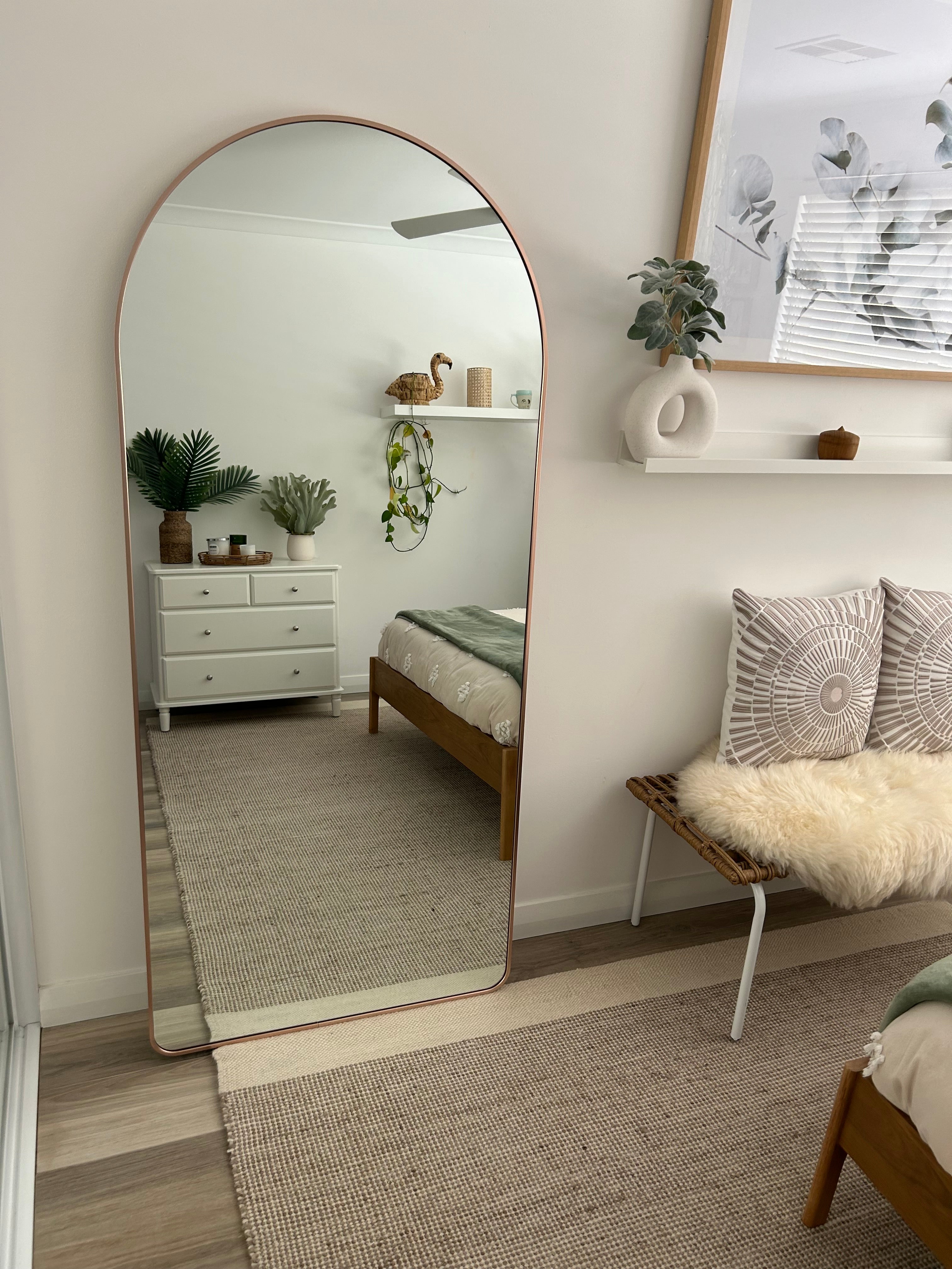 Ebony & Flo - Elin Metal Framed Arch Mirror 180CM X 80CM